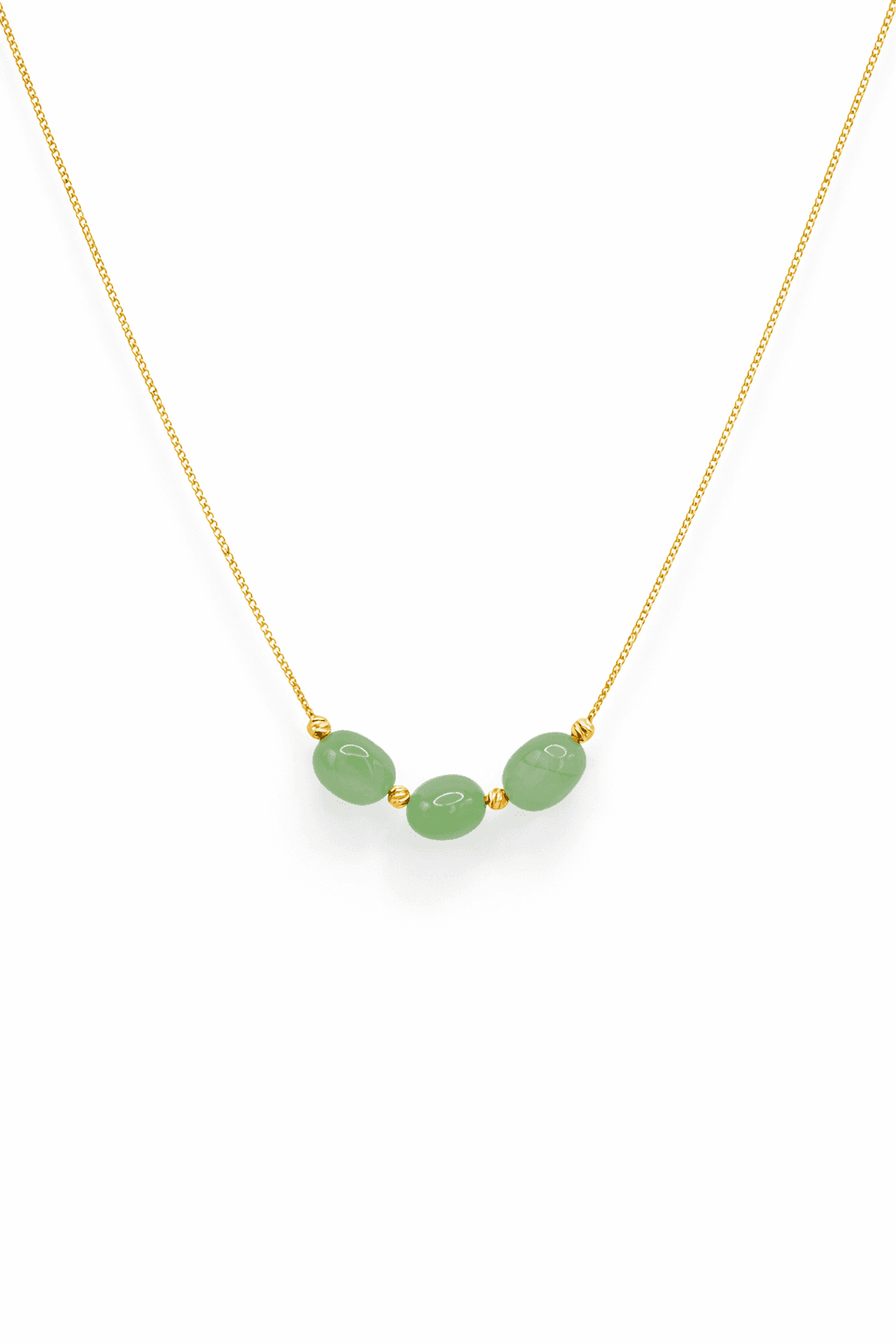 Collier trois pierres vertes