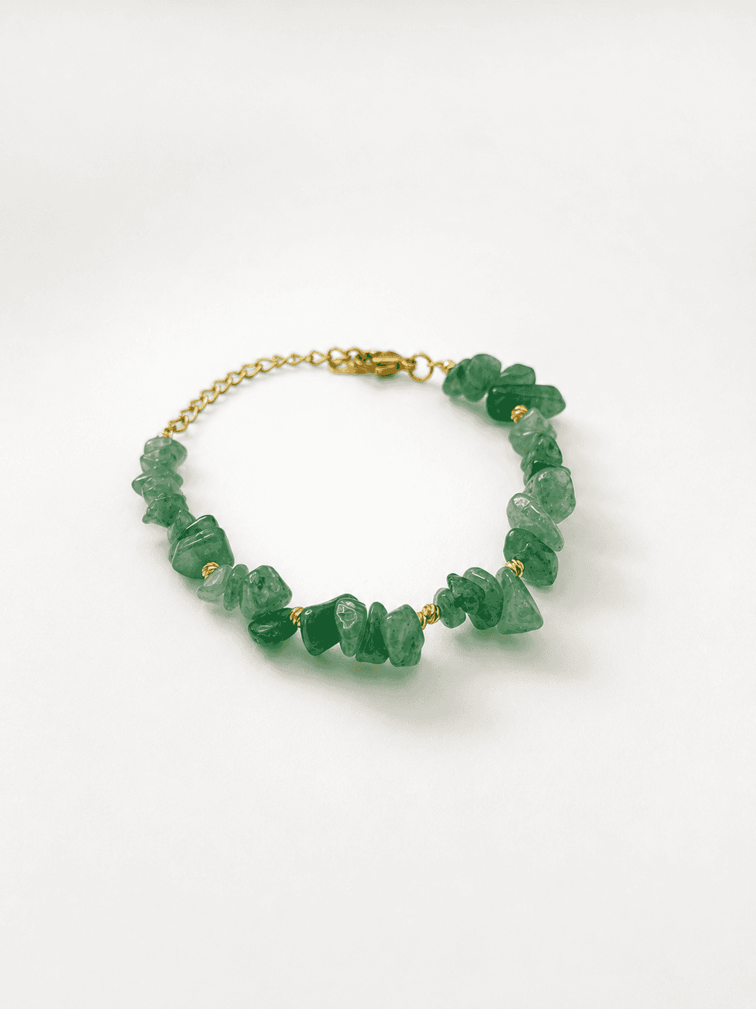 Bracelet éclats de pierre verte naturelle