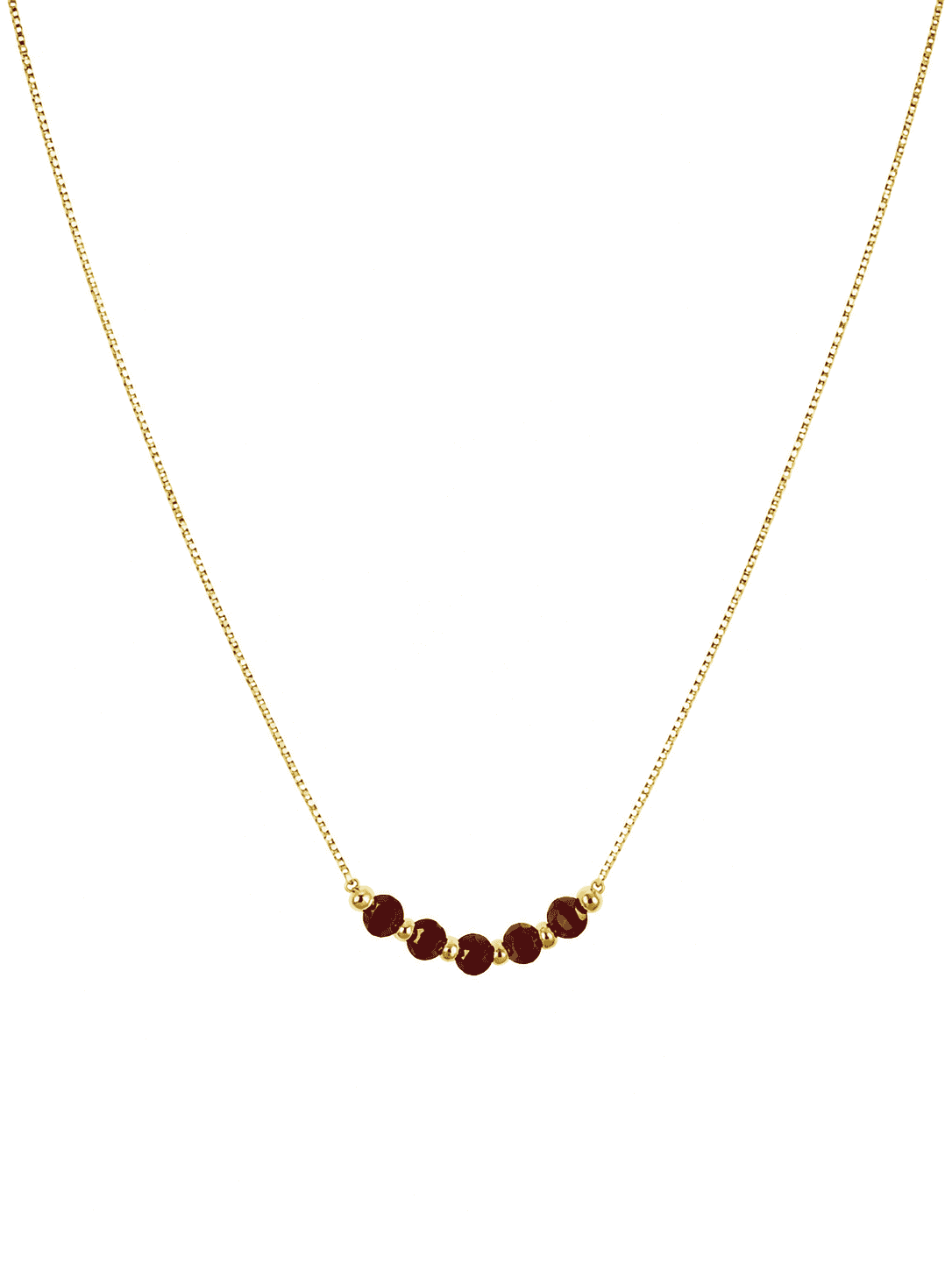 Collier fin à perles facettées grenat