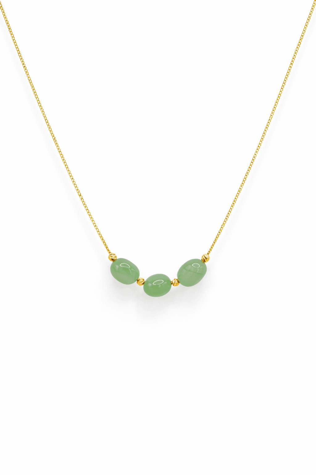 Collier trois pierres vertes - Photo 1