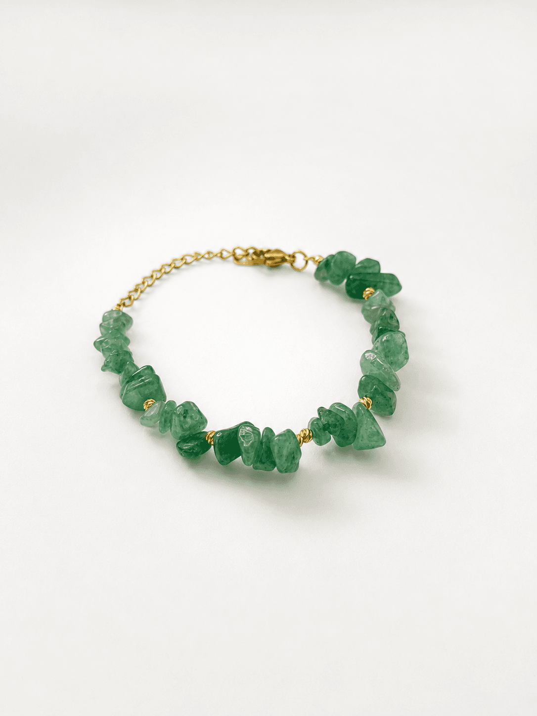 Bracelet éclats de pierre verte naturelle - Photo 1
